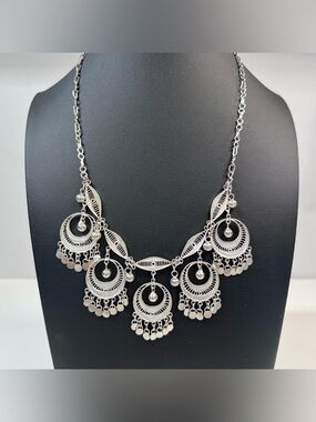 Sterling Silver Filigree Dangle Necklace